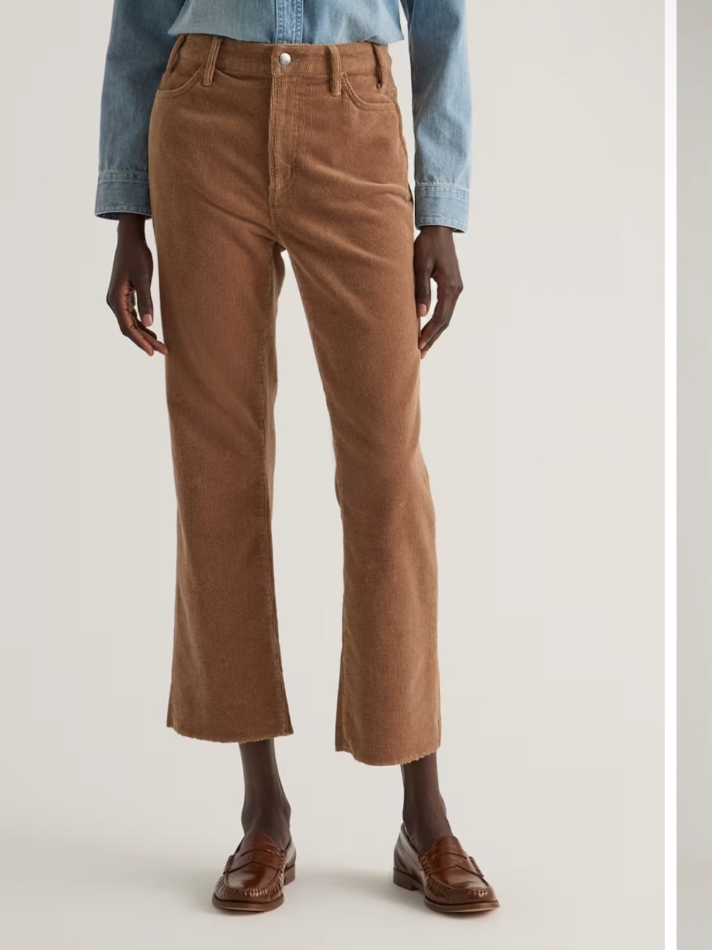 QUINCE Organic Stretch Corduroy Kick Flare Pants / Warm Brown Size 0